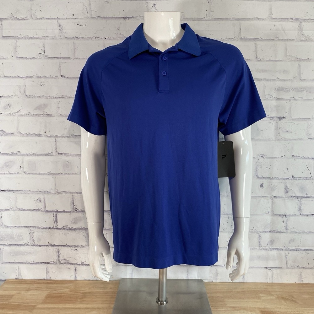 Fabletics Shirt Men's Size Large The Training Day Polo Short Sleeve‎ Logo NWT